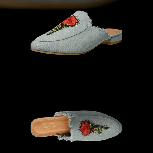 Yoki Women’s Willas Mule in Dark Denim and Light Denim Style Size 11 - Picture 2 of 4